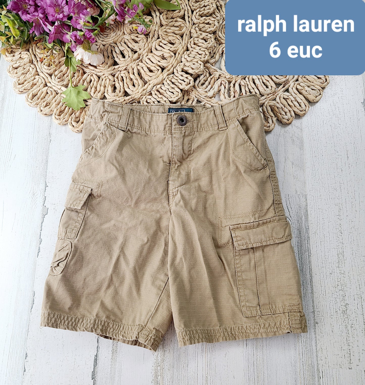 ralph lauren 6y cargo khaki shorts