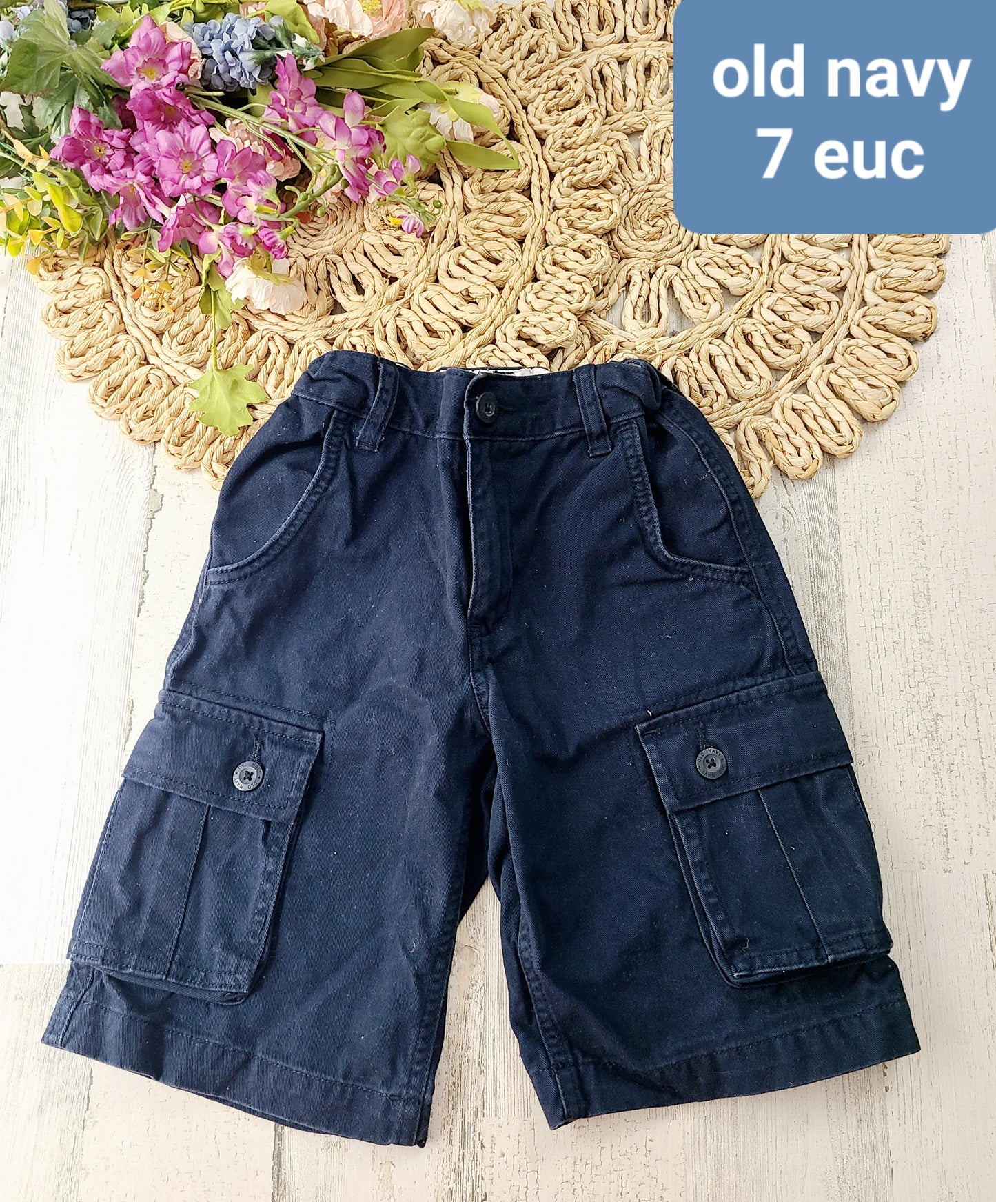 old navy blue cargo shorts