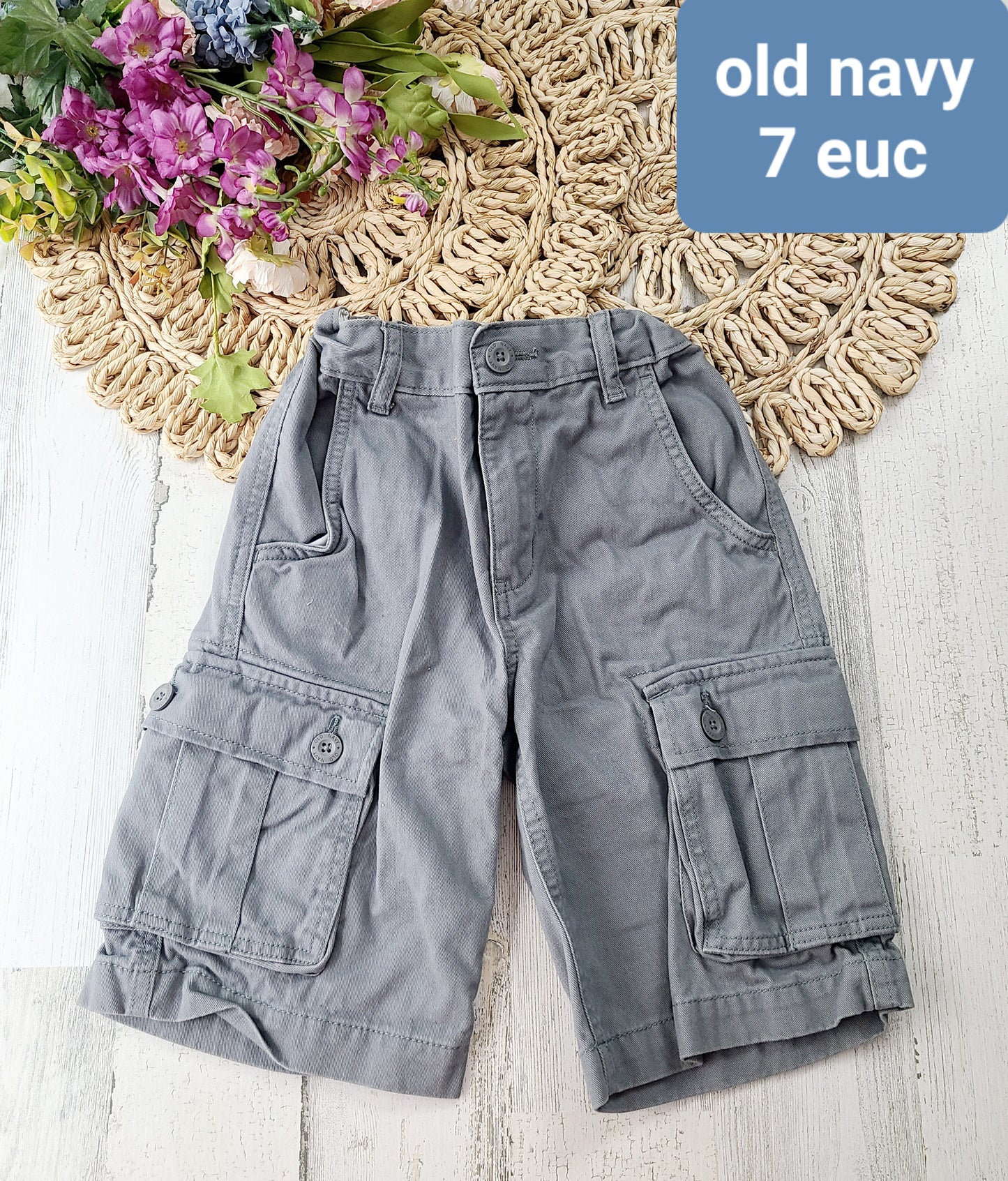 old navy 7y boys cargo gray shorts