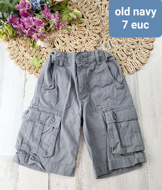 old navy 7y boys cargo gray shorts