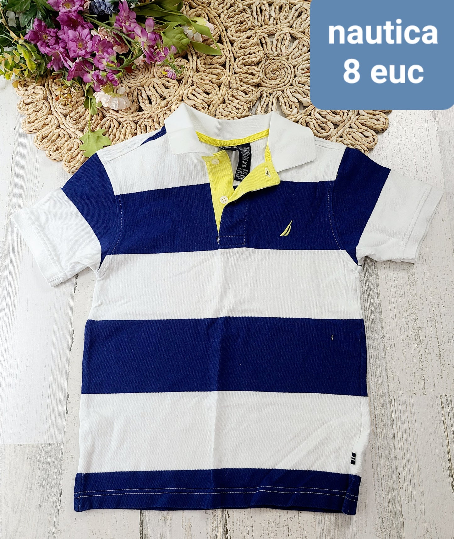 nautica navy white striped