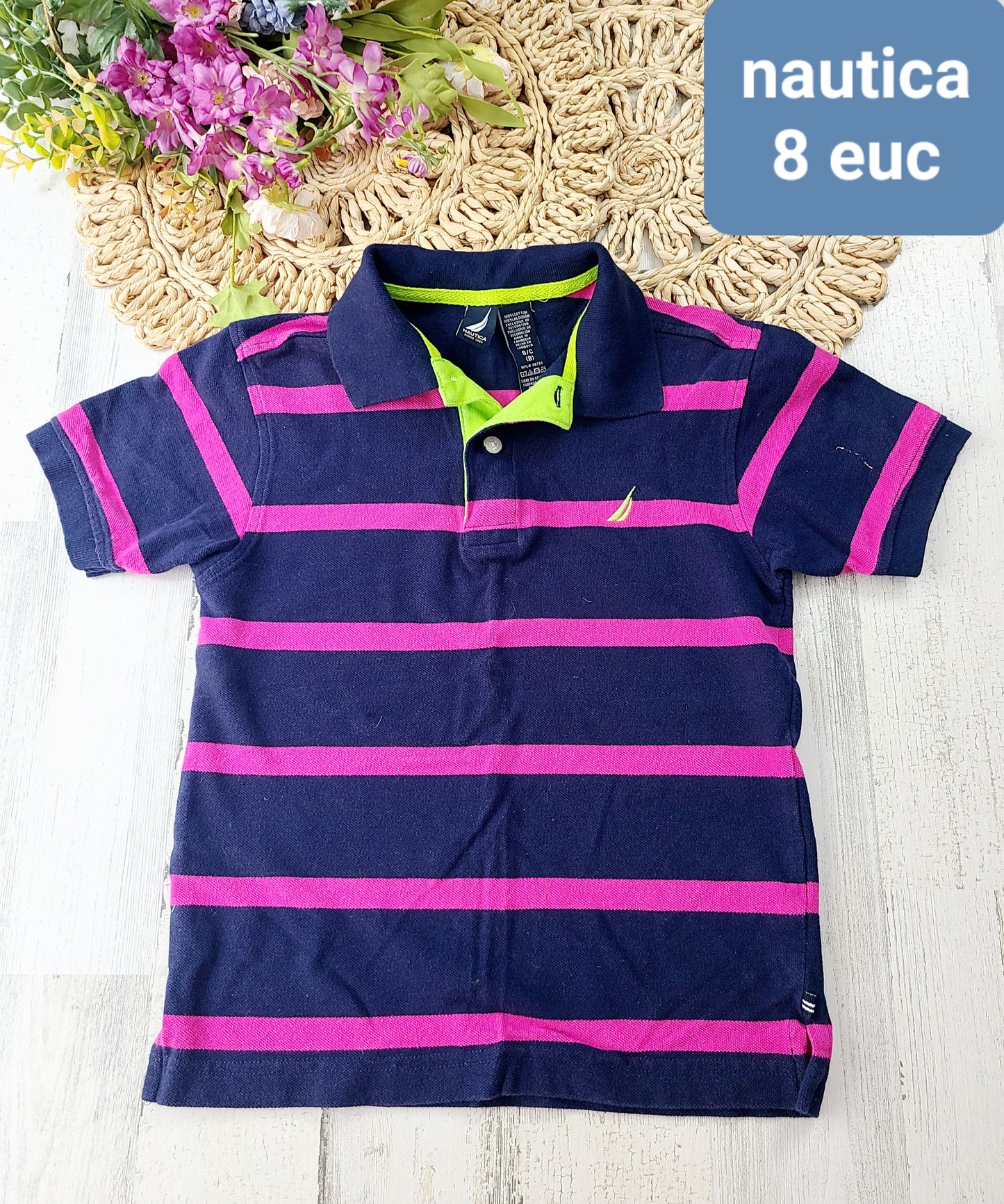 nautica navy white stripe
