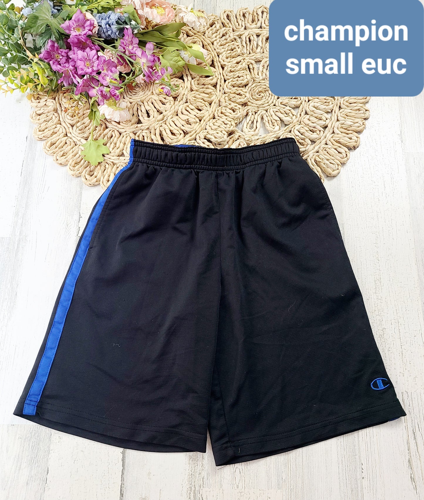 champion 8y black shorts