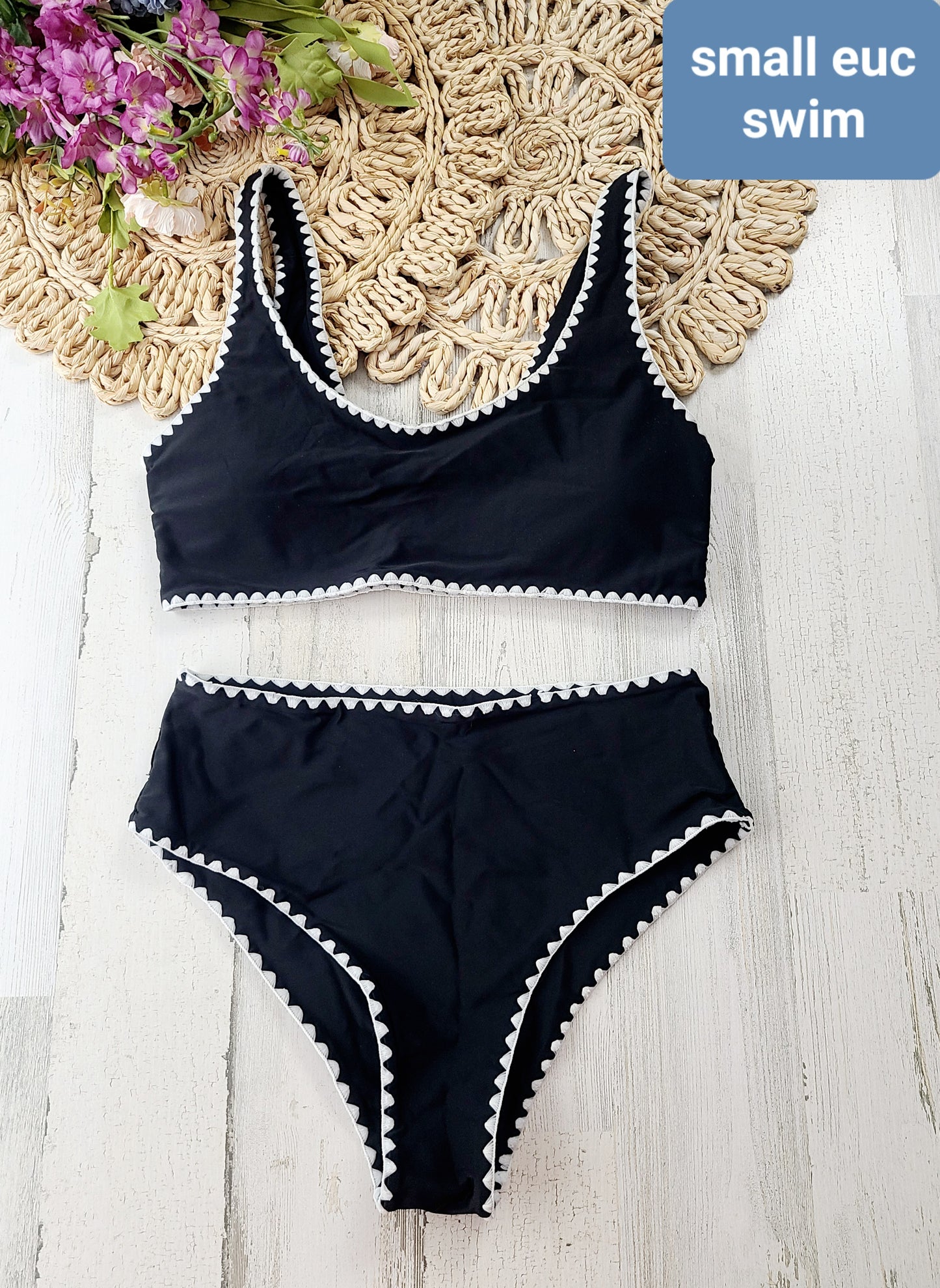 small black and white swim
