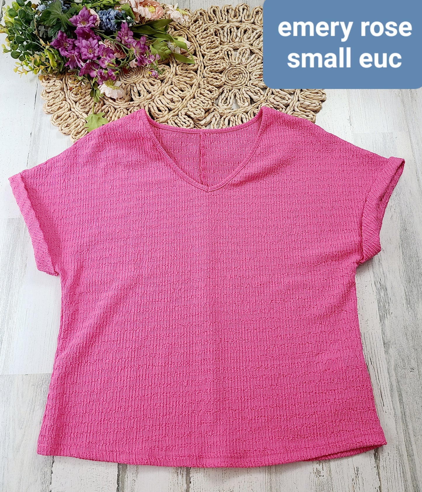 emery rose textured top