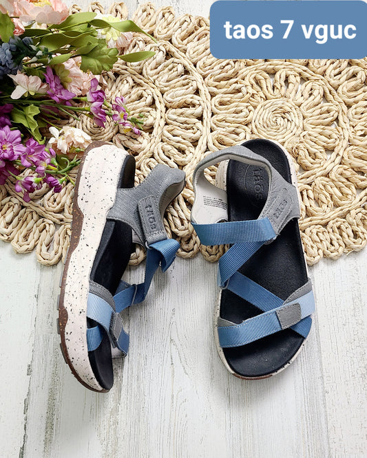 taos blue gray sandals