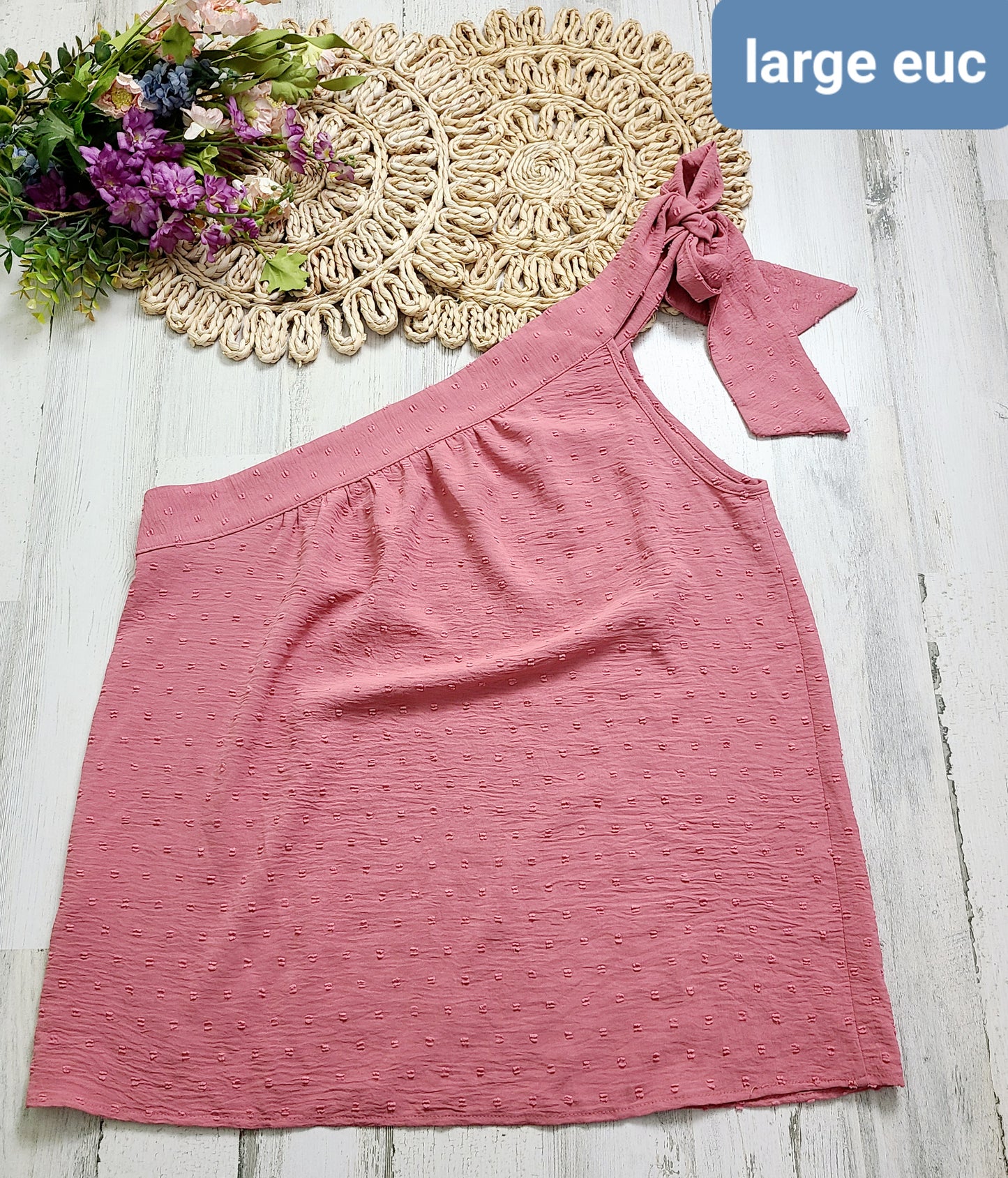 large one shoulder pink tank