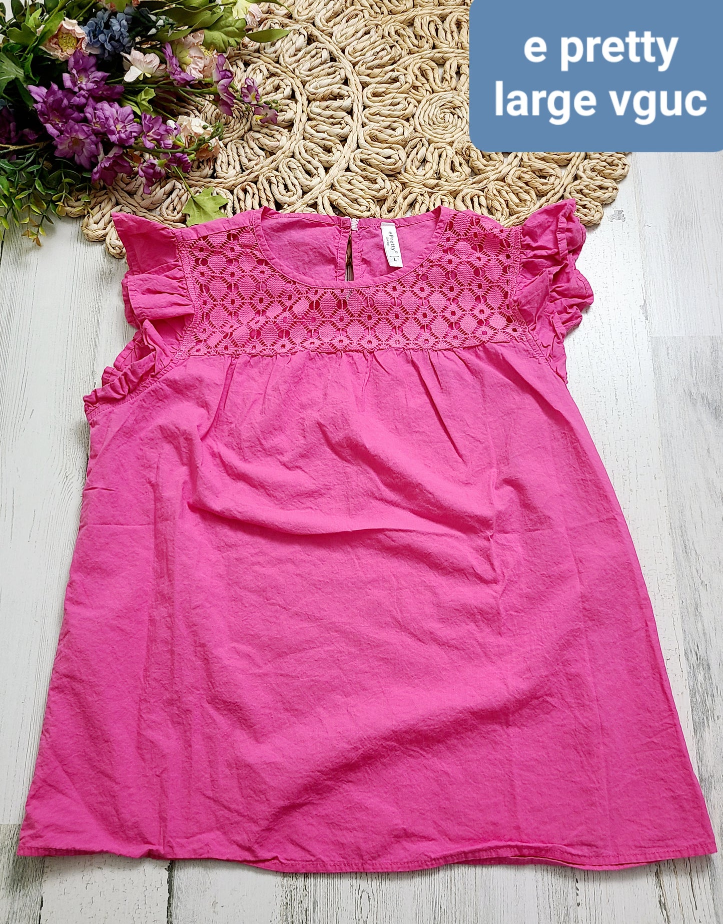 epretty pink ruffle tank