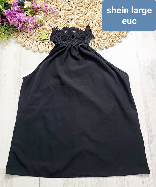 shein halter black tank