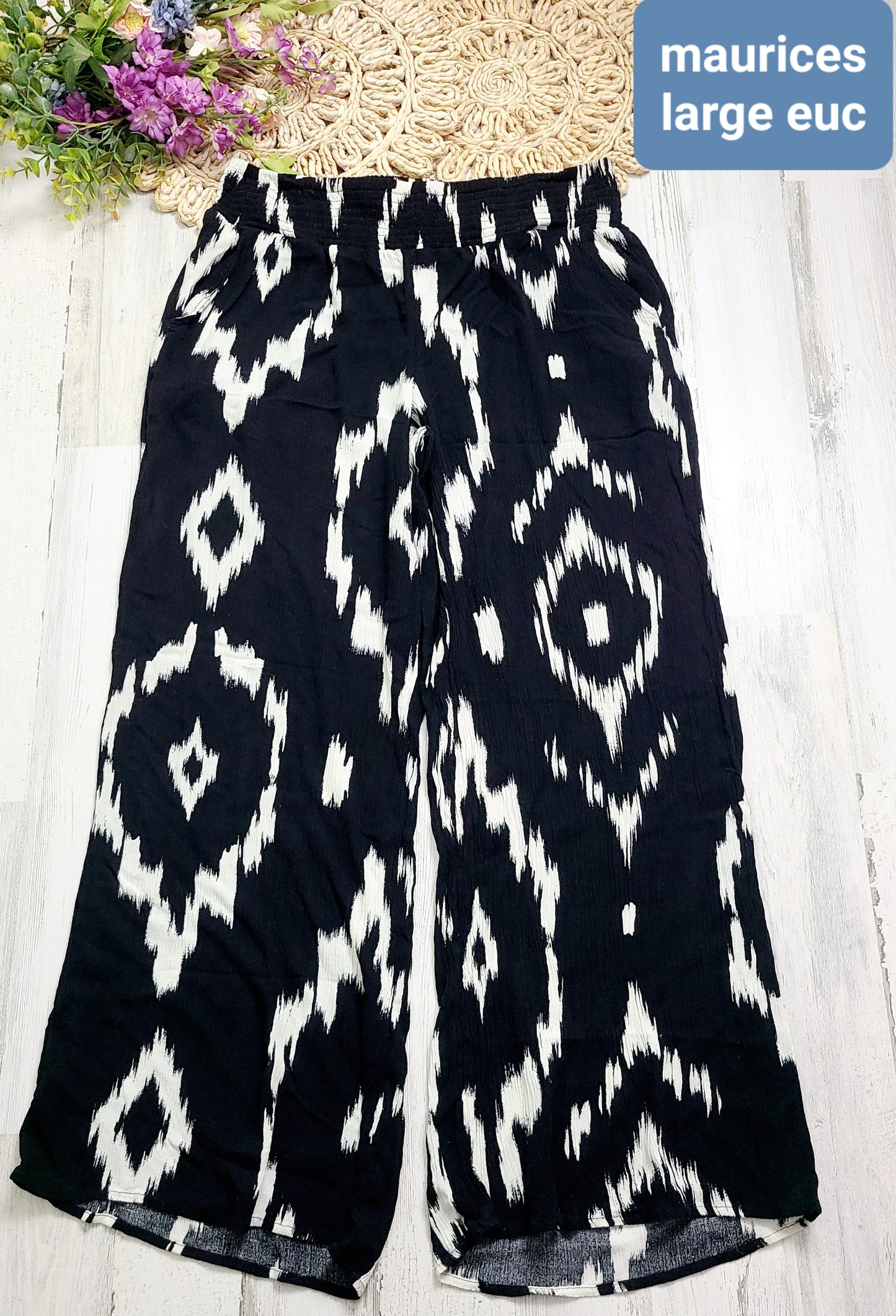 maurices black white pants large