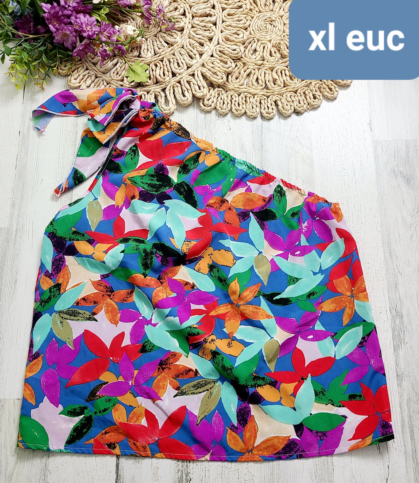 colorful one shoulder tank
