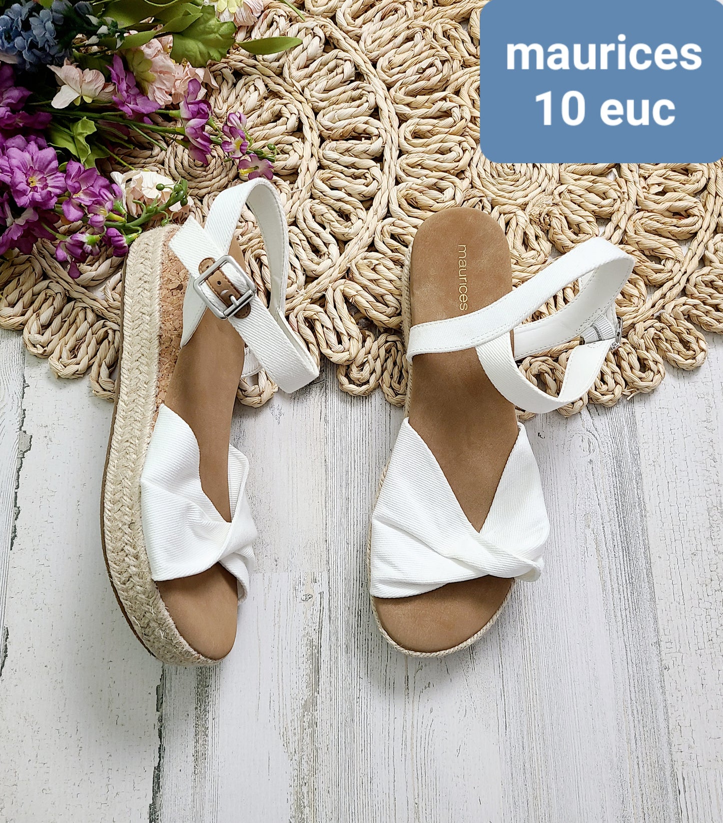 maurices white espadrilles