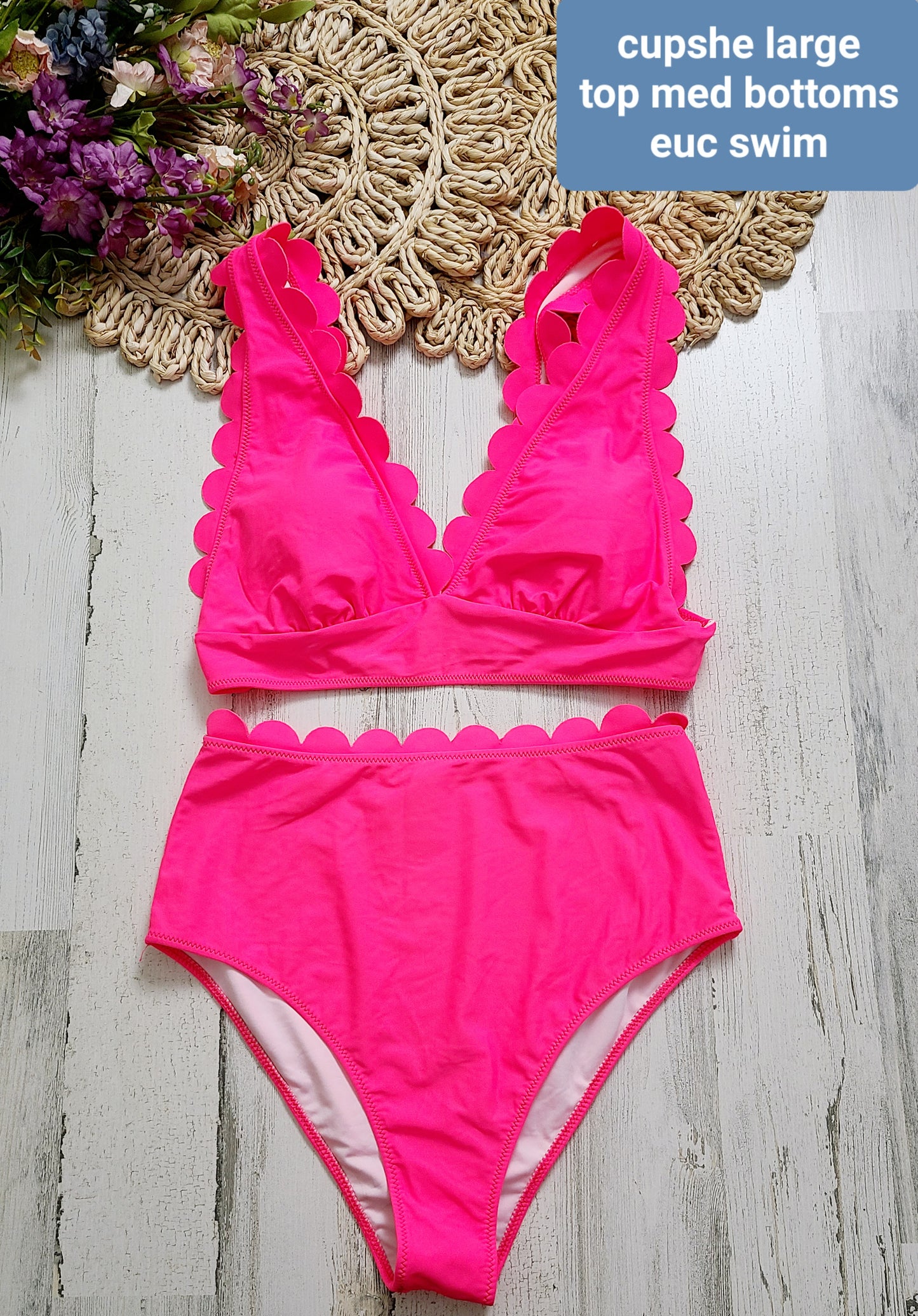 cupshe pink large and medium suit