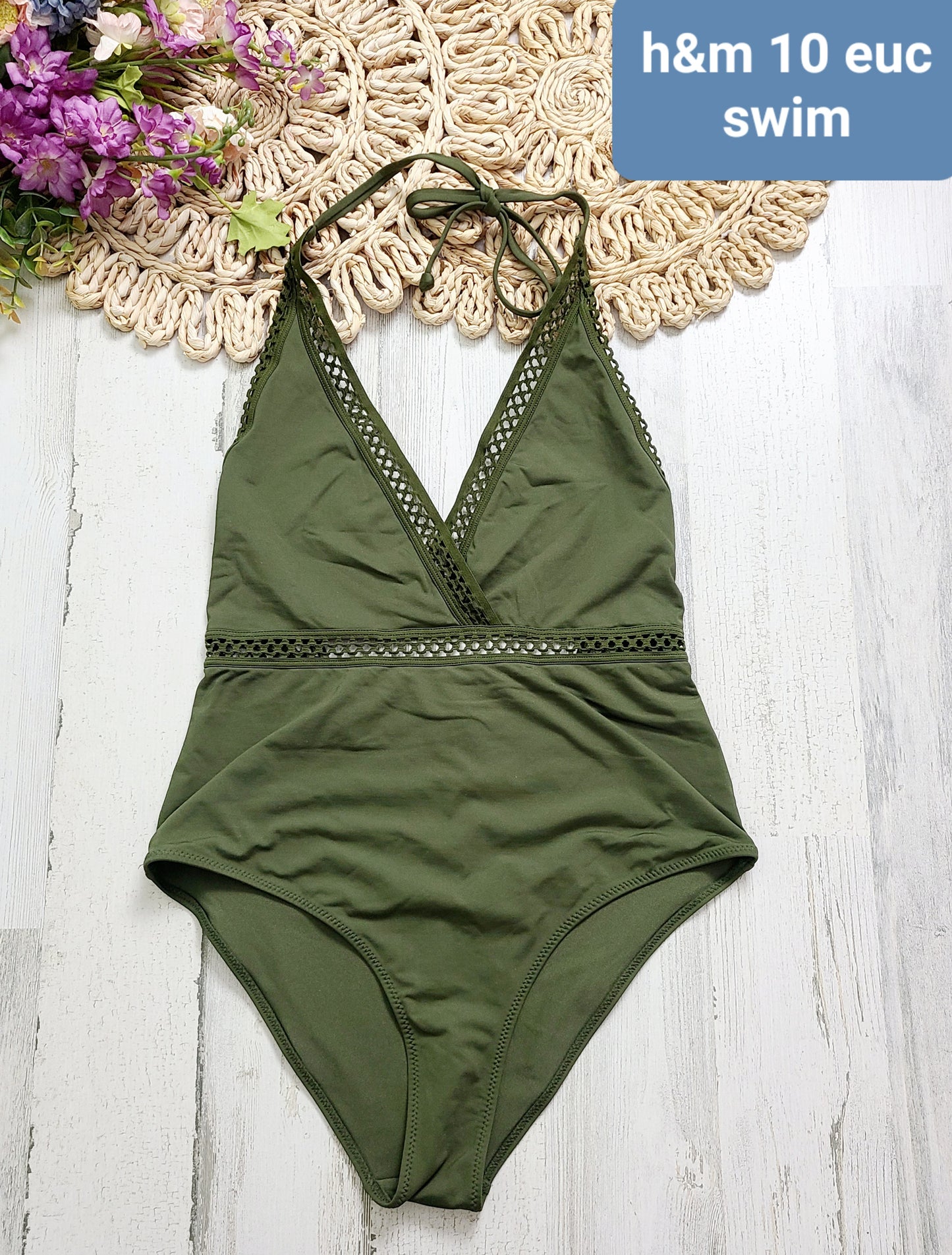 h&m green swimwear
