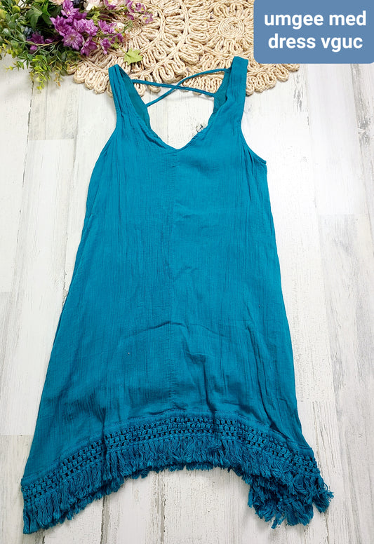 umgee blue tassle dress