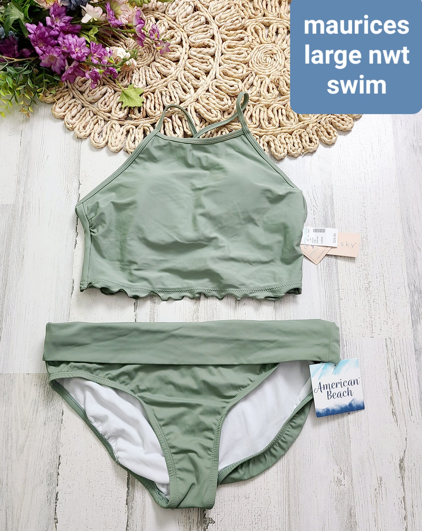 new maurices sage green swim