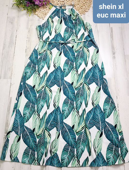 shein leaves dress xl