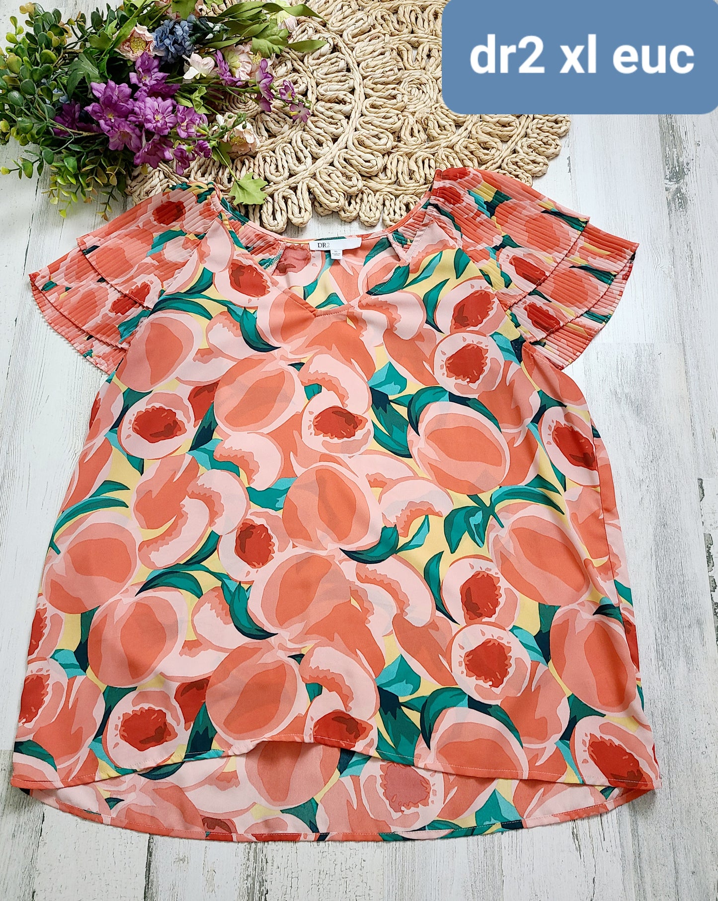 dr2 coral peaches top