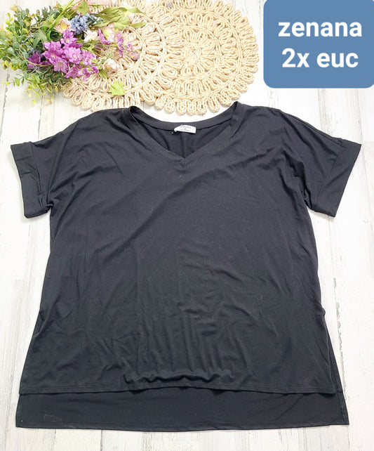 zenana black basic tee 2xl