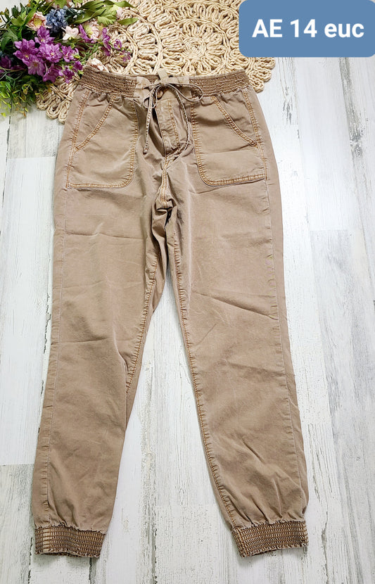 ae khaki joggers