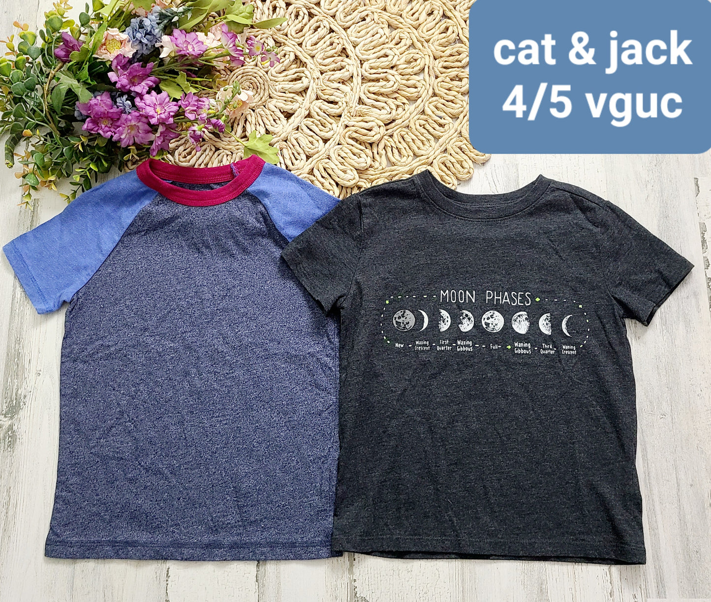 cat&jack blue tee and moon tee
