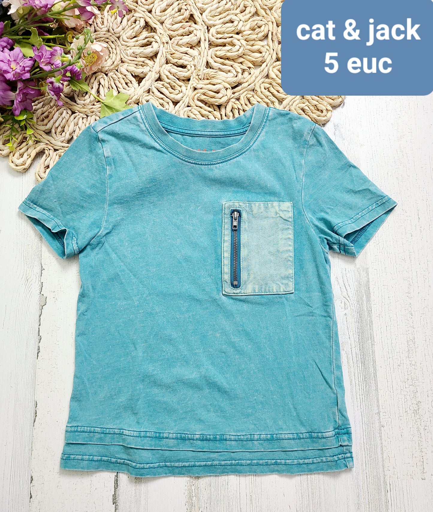 cat&jack aqua pocket tee zip