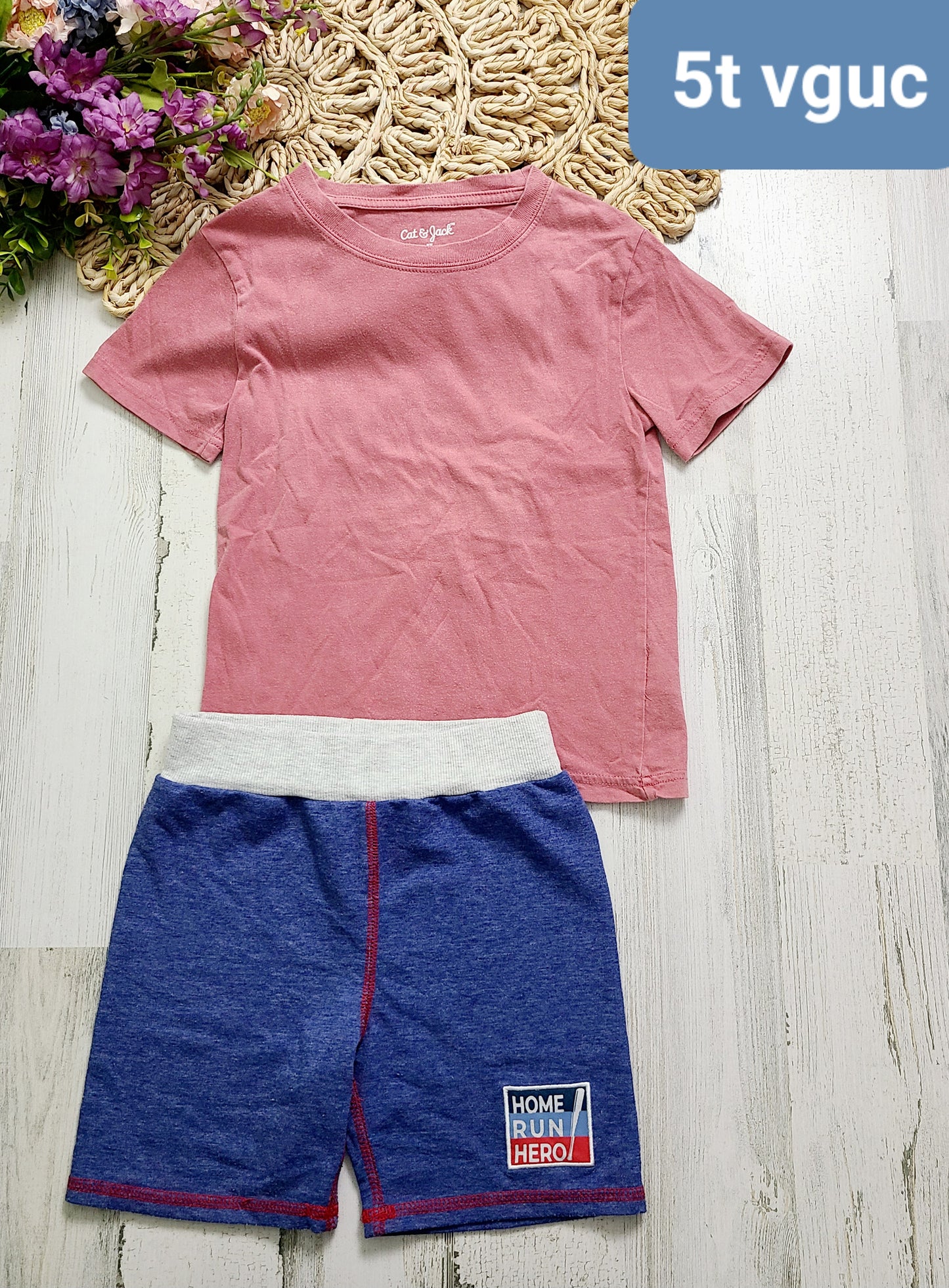 5t shirt and homerun hero shorts
