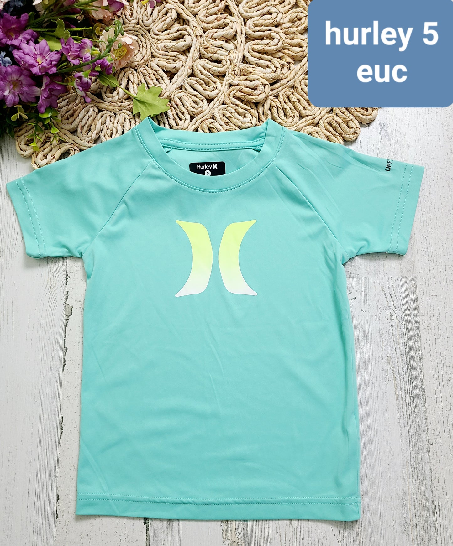 hurley aqua short sleeve