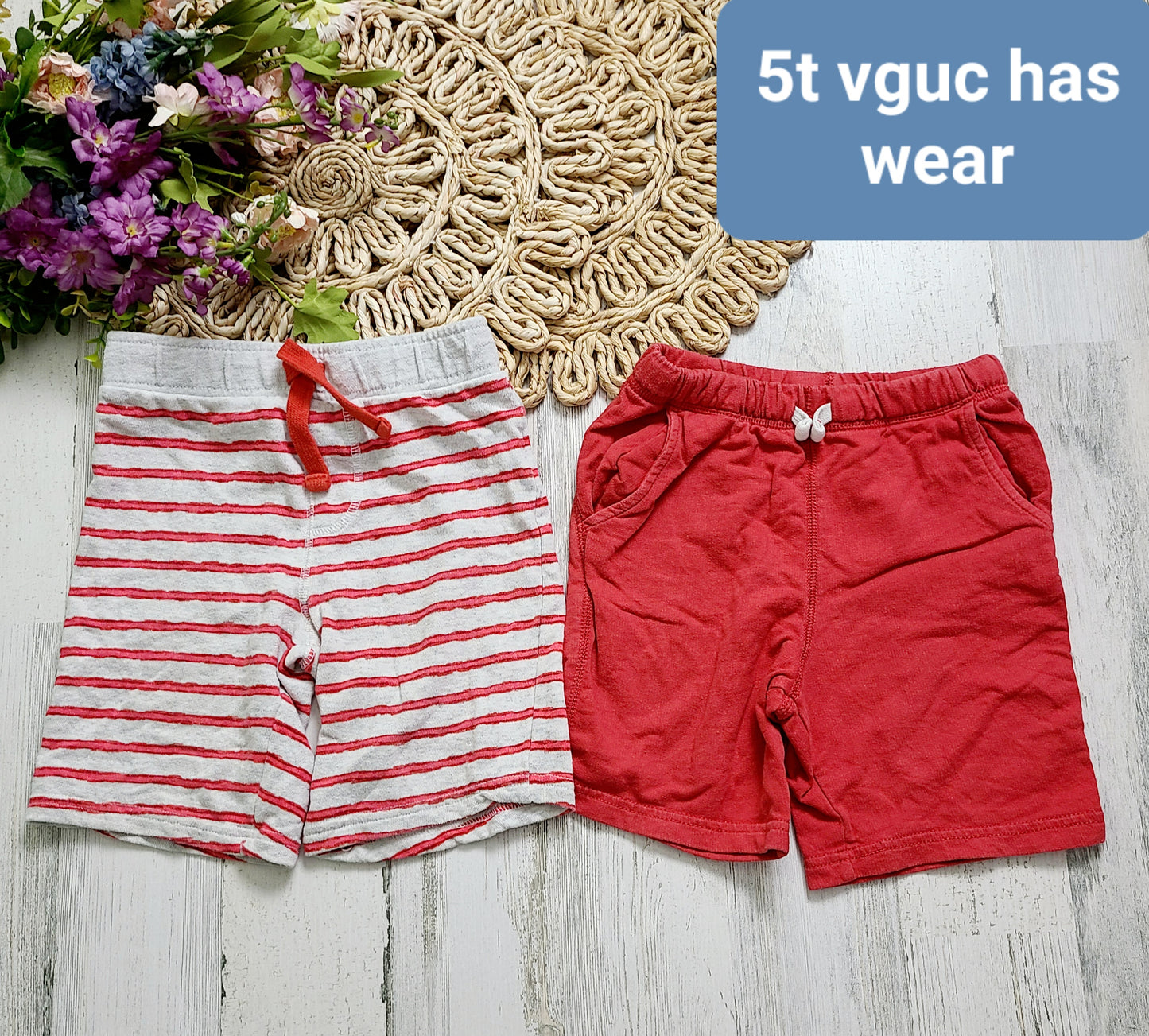 red stripe red shorts 5t