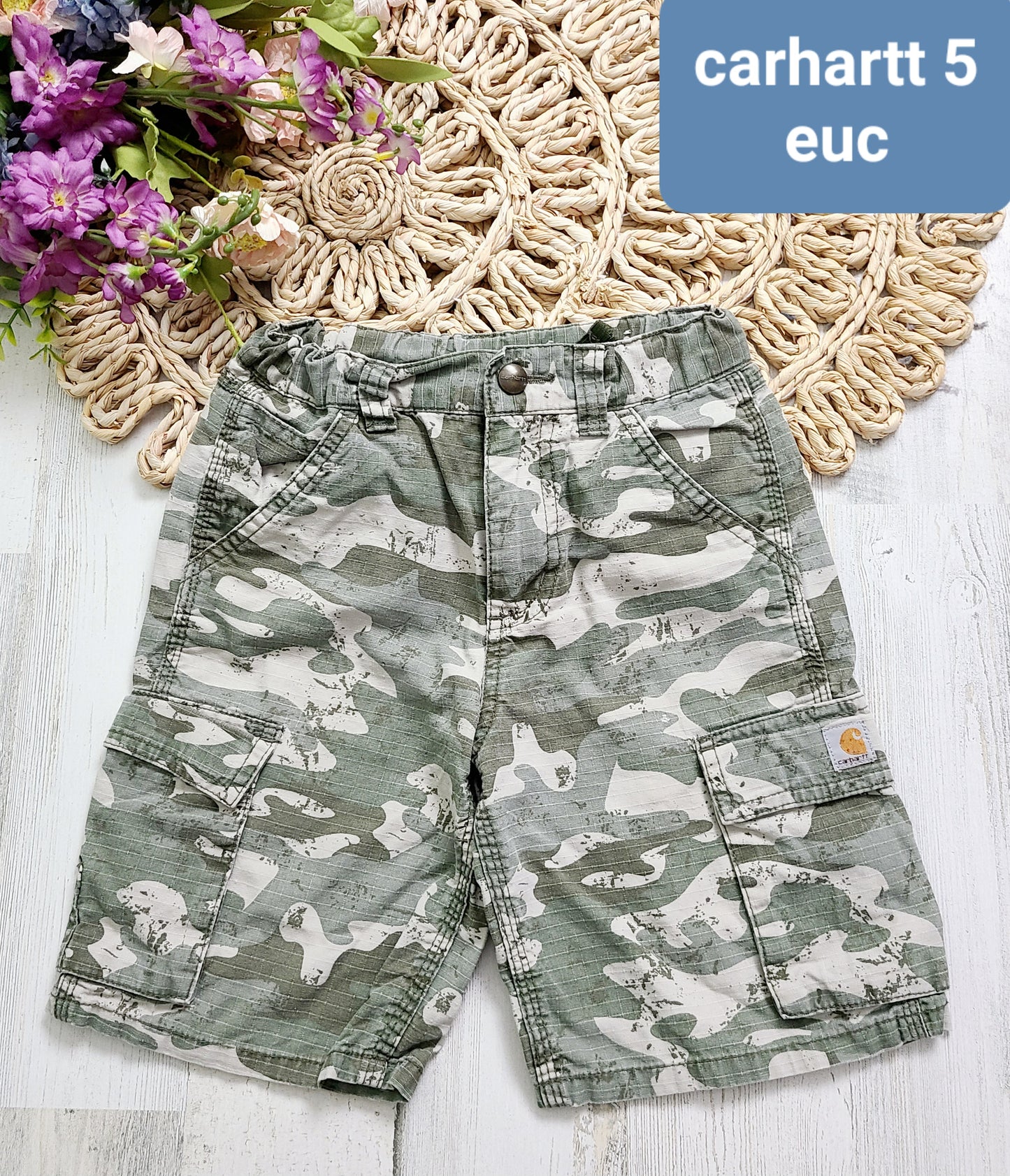 camo carhartt shorts 5t
