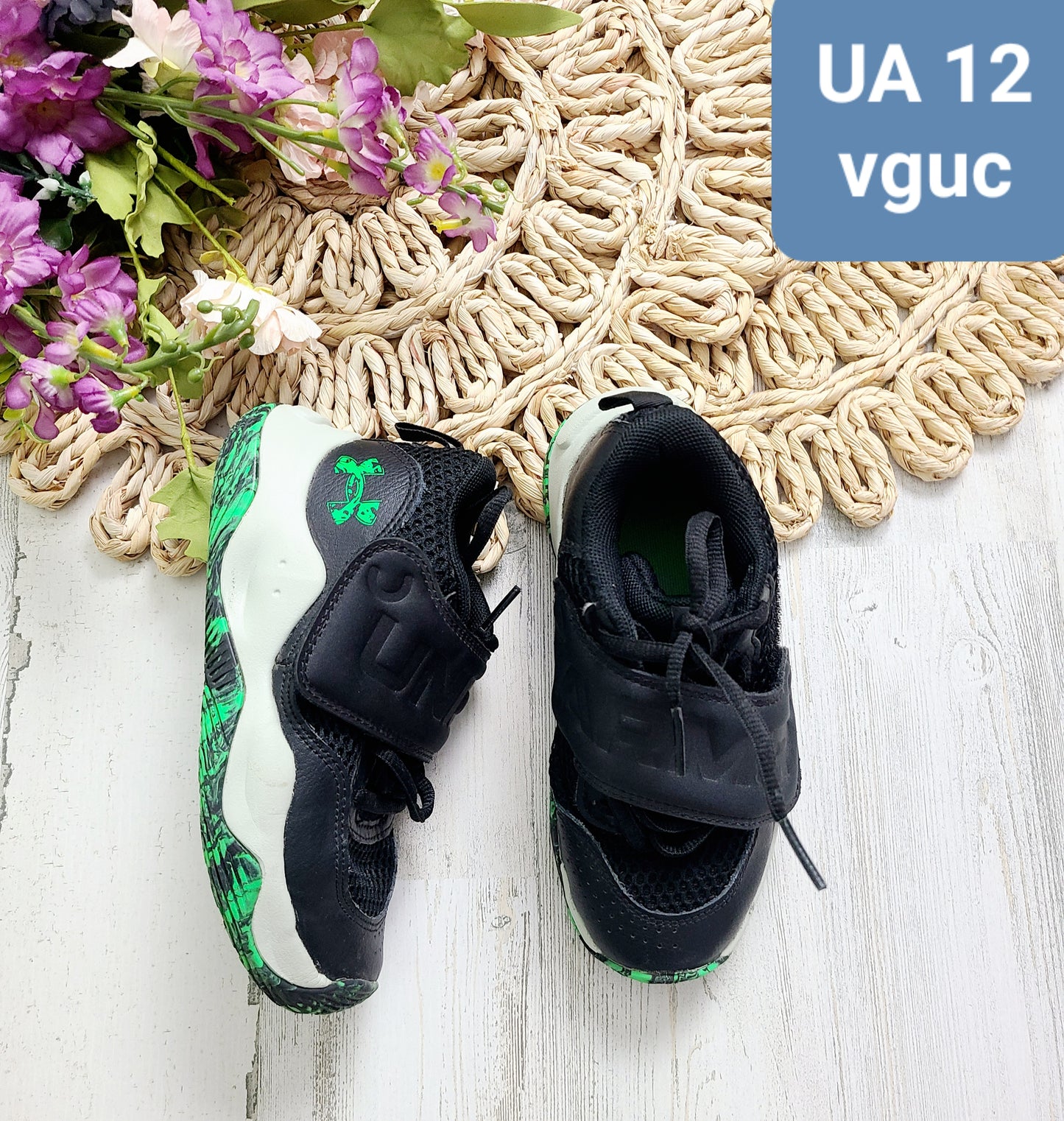 green black ua shoes
