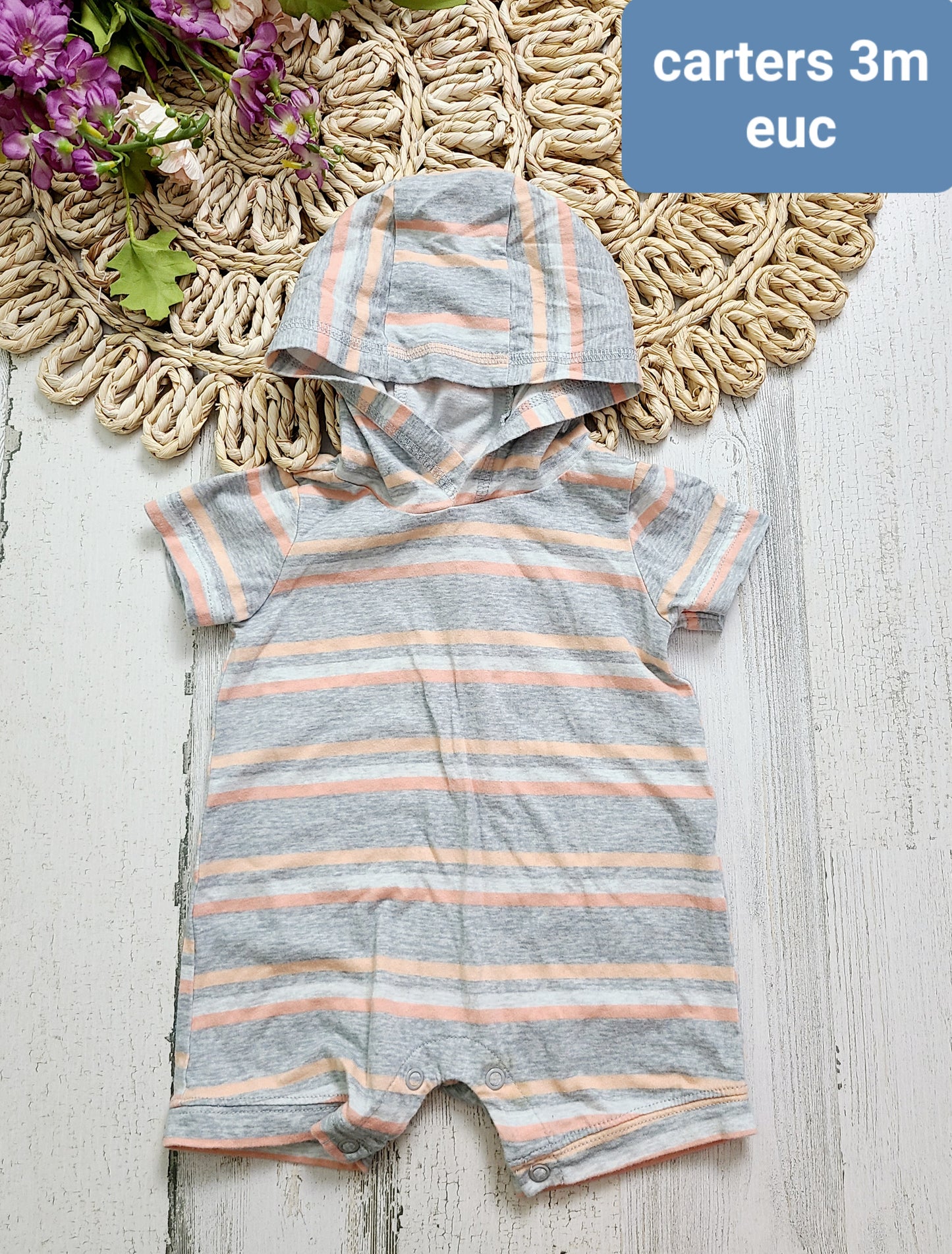 striped hood outfit carters boys