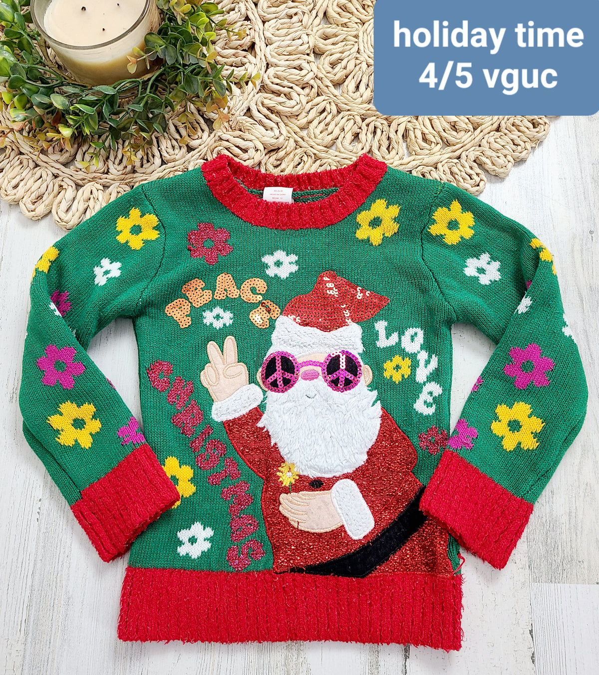 peace love christmas sweater holiday time