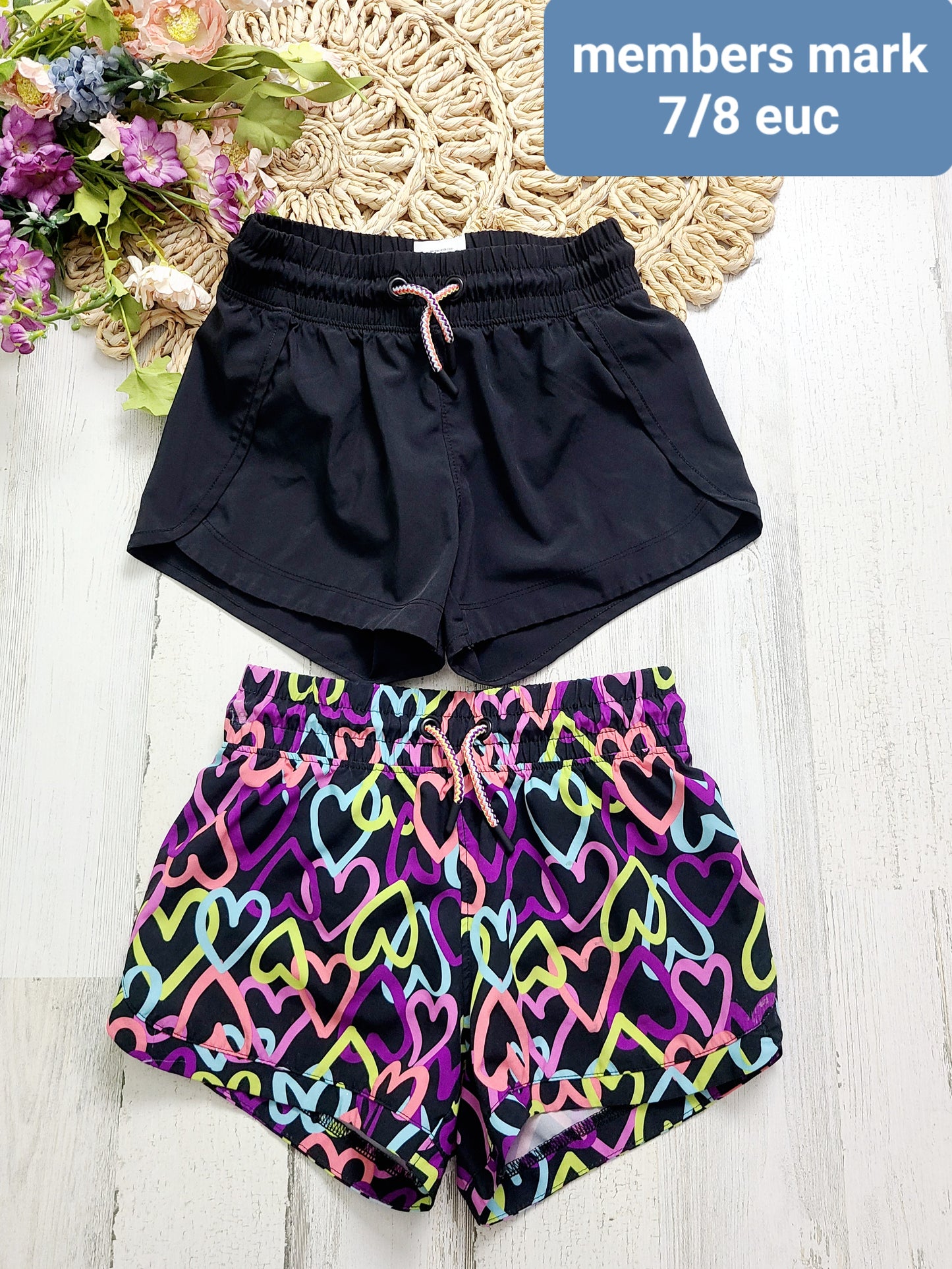 members mark black and heart shorts