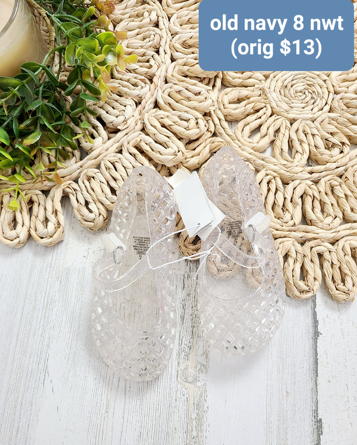 clear flat shoe old navy nwt