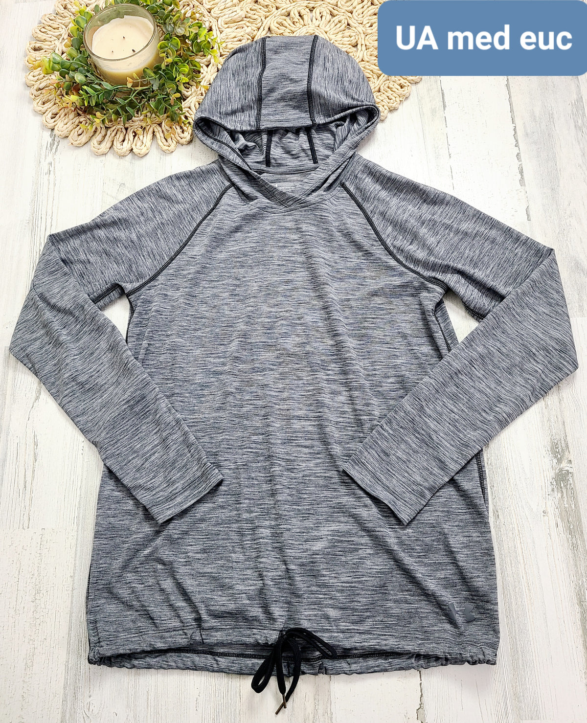 gray drawstring hood ua
