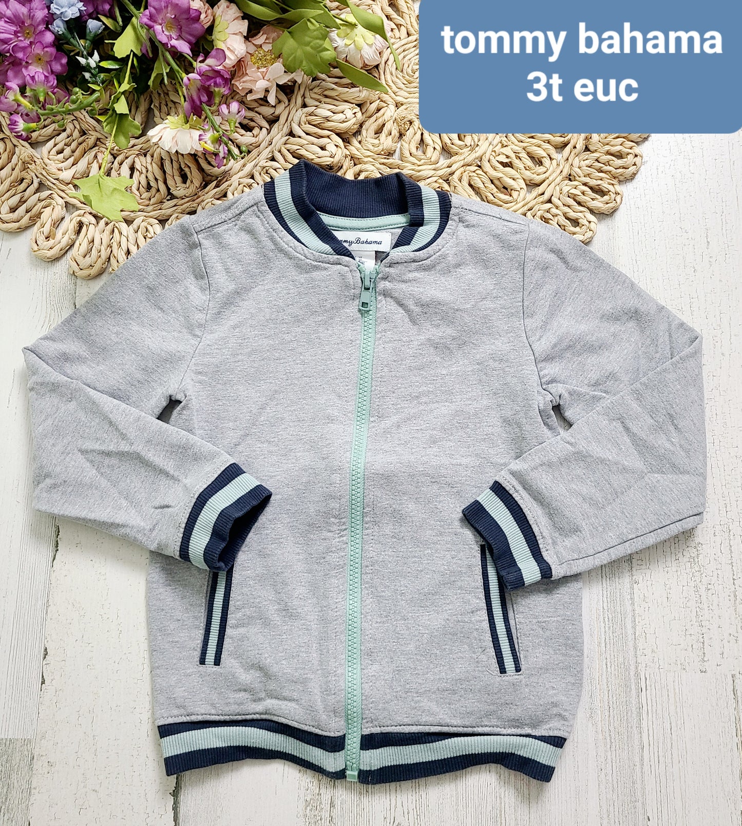 tommy bahama zip gray