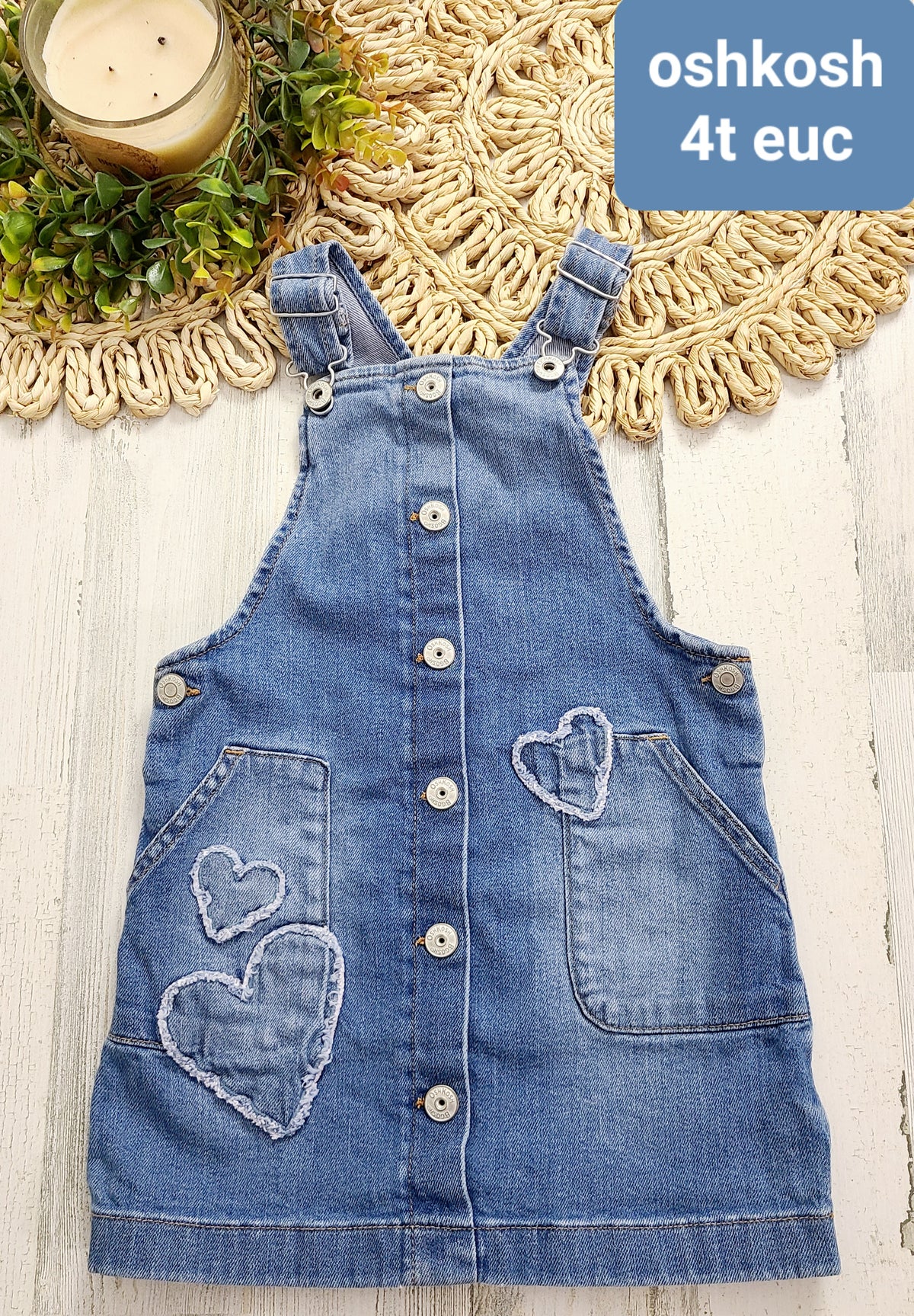 3 hearts on jean dress oshkosh