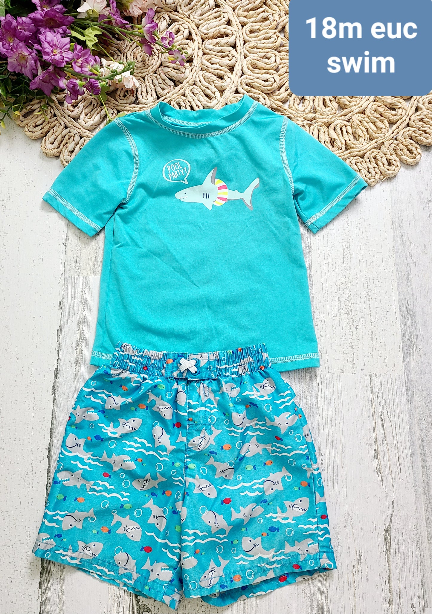 shark floatie swim
