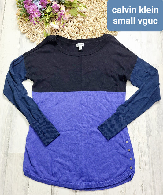 blue colorblock top calvin klein