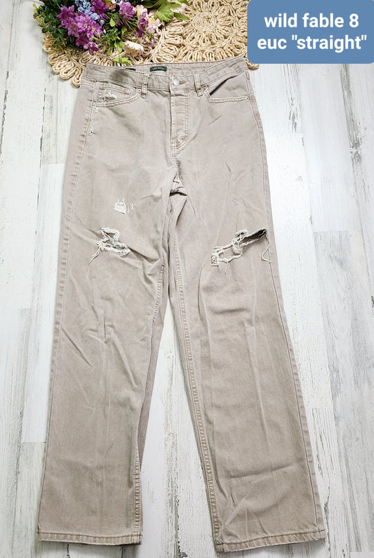straight distresed ivory jeans wild fable
