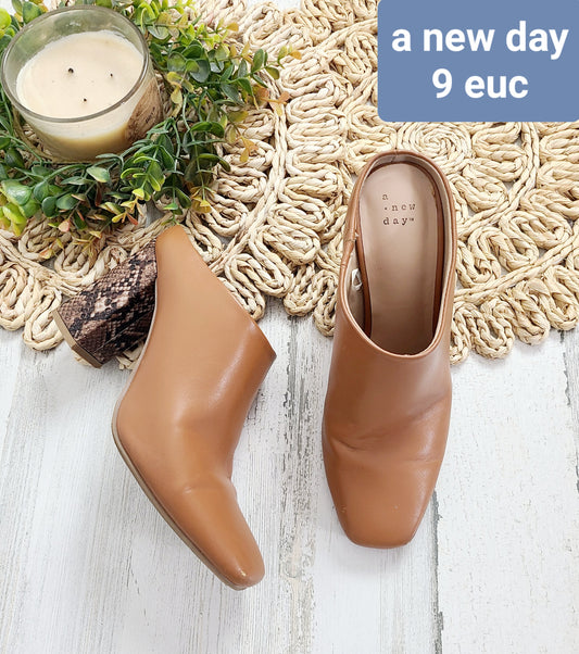 a new day snake heel tan boot