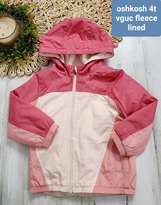 tri colored pink jacket fleece lined oshkosh