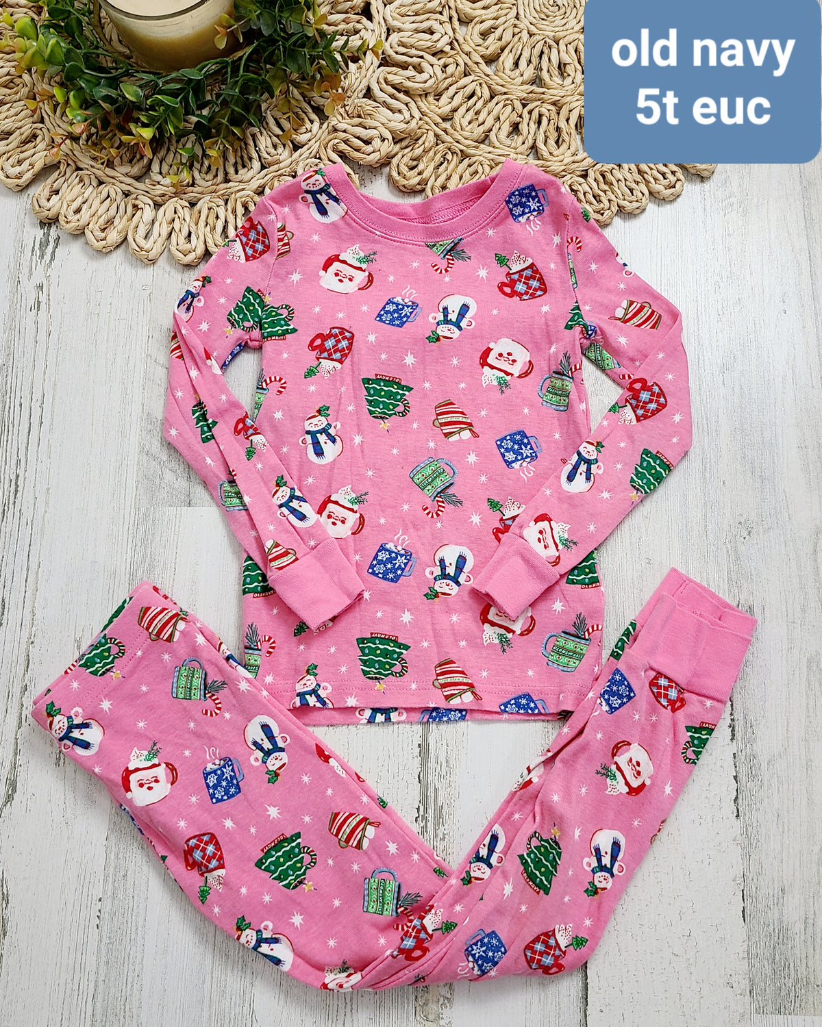 pink winter design pjs old navy