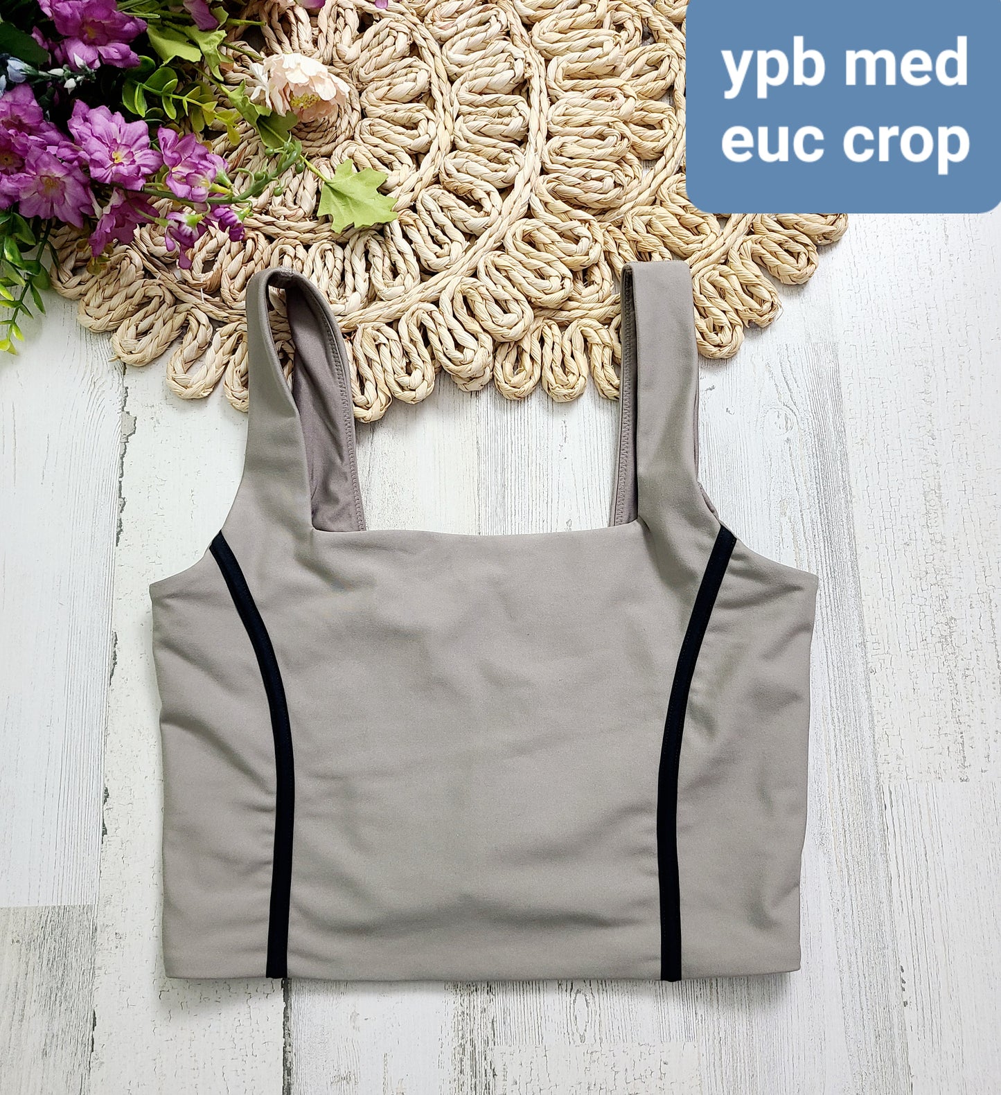 ypb tan black crop tank