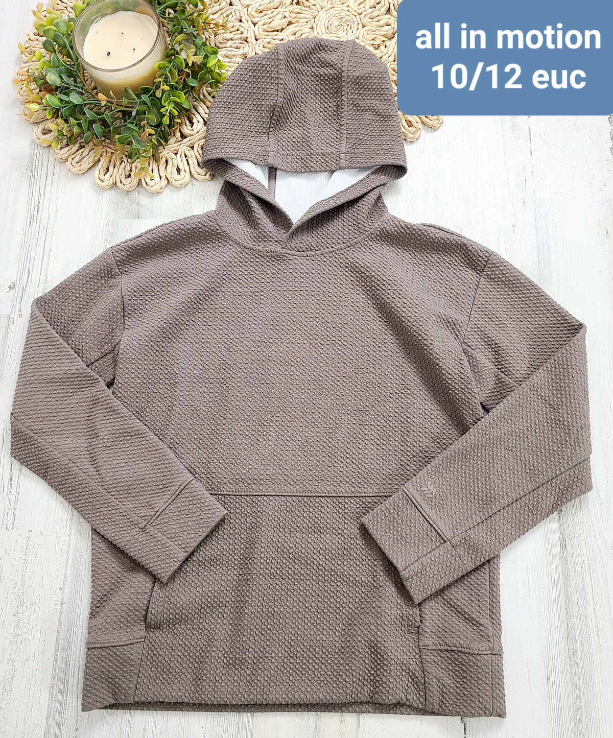all in motion taupe hoodie