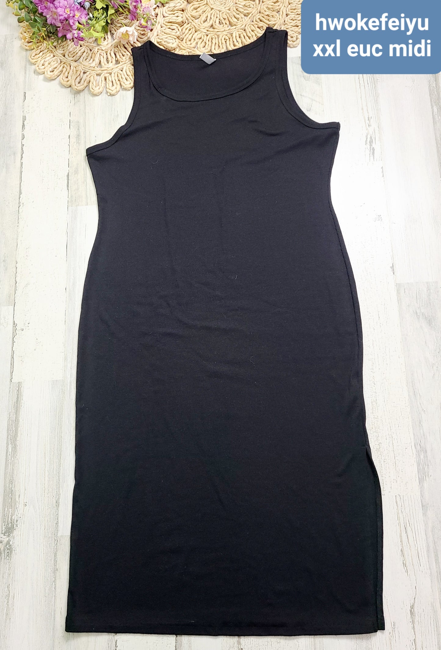 hwokefeiyu midi black dress