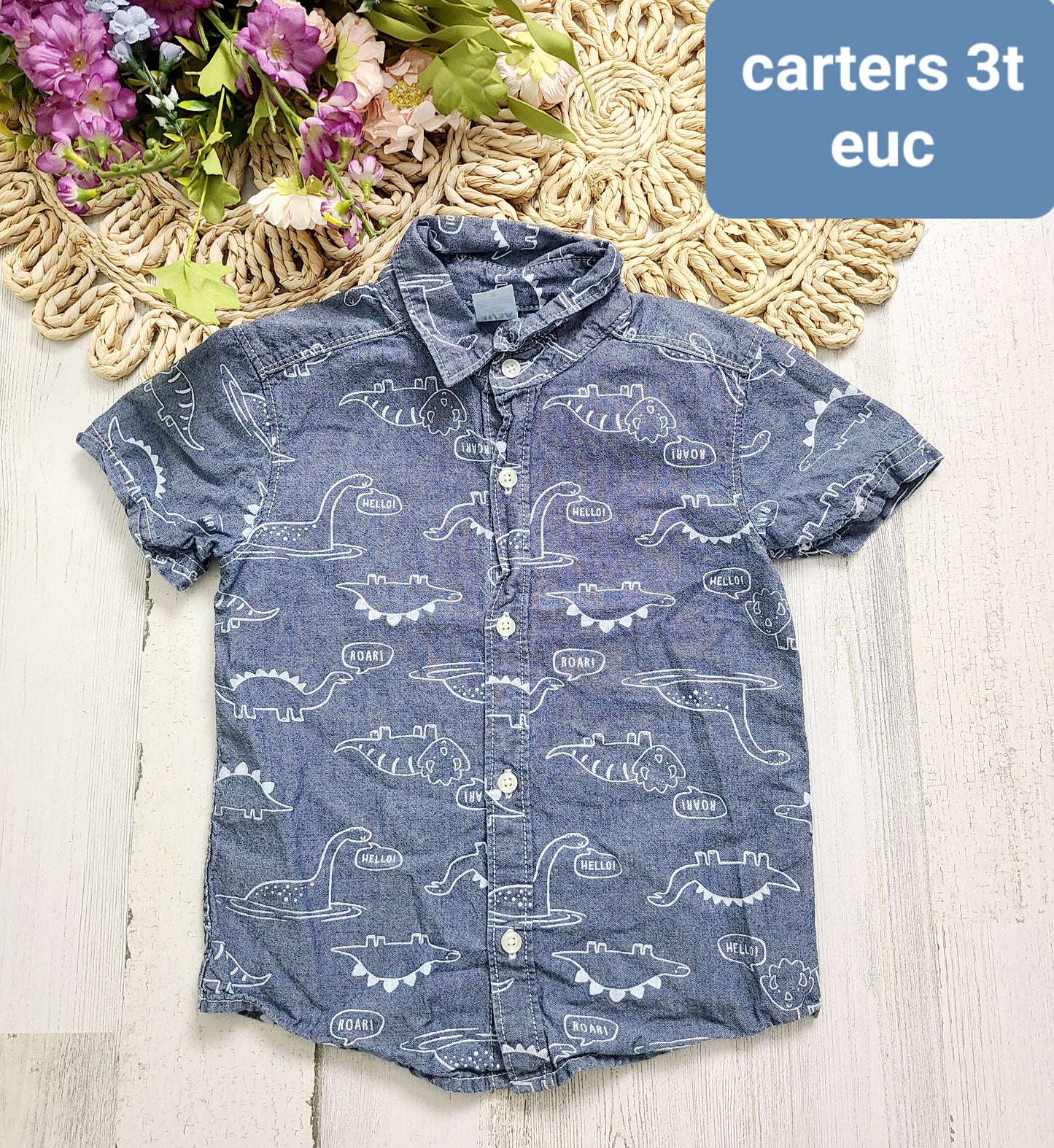 carters jean dino collar button