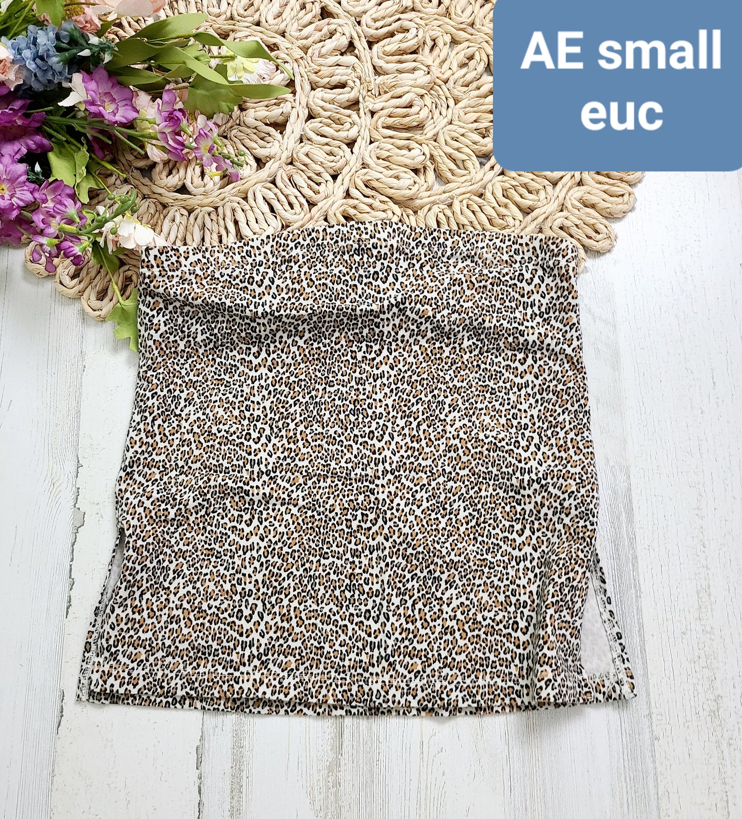 ae leopard skirt small