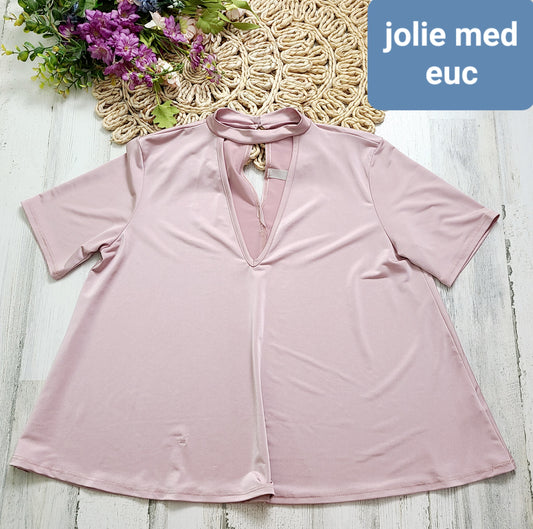 jolie pink flowy vneck
